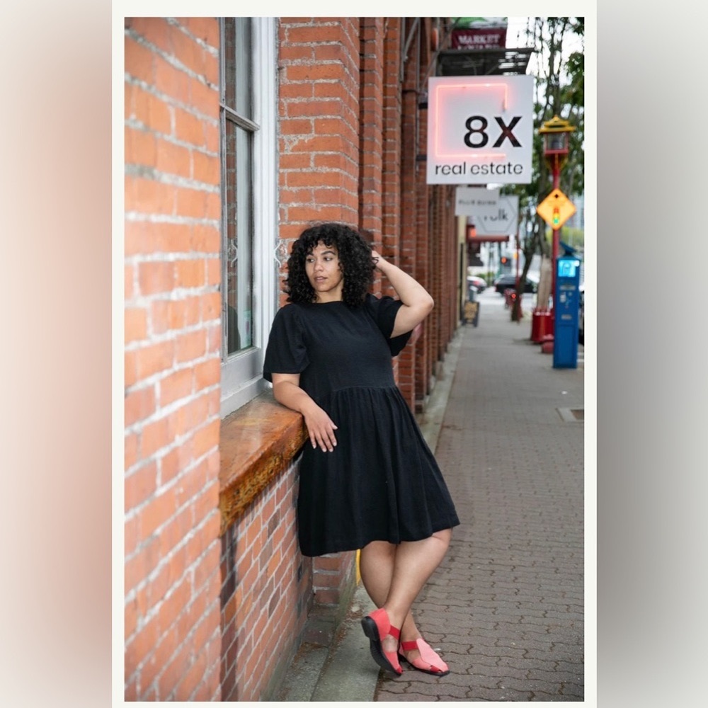 Mini Agnes Dress in Black Woven from Shelter Clothing (slow fashion) - Picture 2 of 8